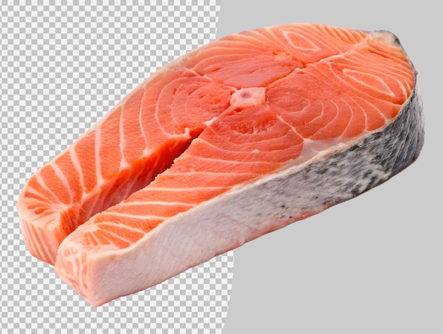 Steak de salmão fresco isolado em fundo transparente
