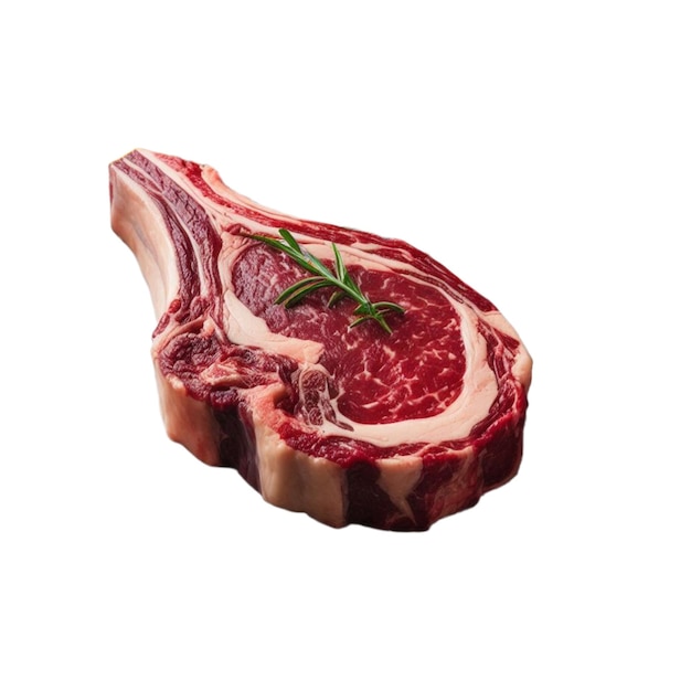 Steak frais de côtes d'angus noir cru isolé sur un fond transparent 3
