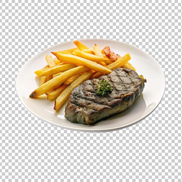 PSD steak frites fundo transparente