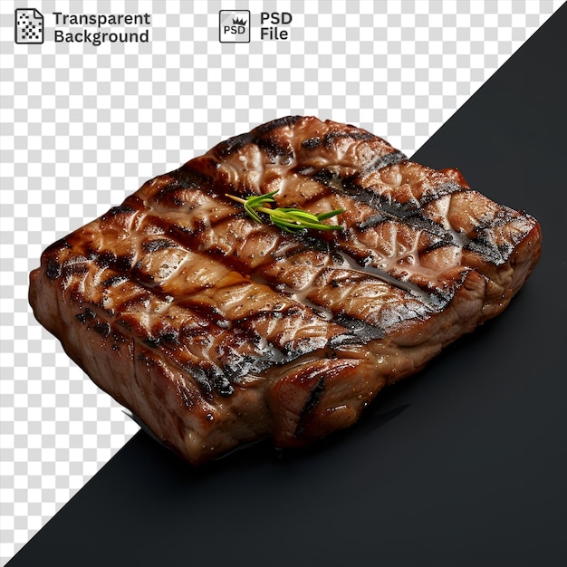 PSD un steak grillé sur fond noir