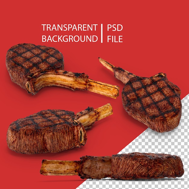 PSD steak de tomahawk grillé png