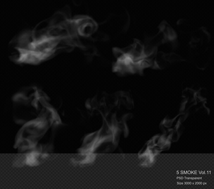 Steam and Smoke isolated 3d render