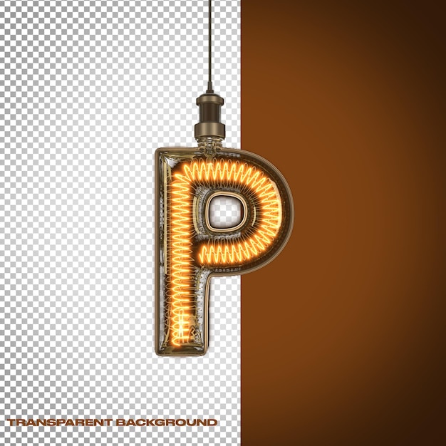 Steampunk lâmpada letra P