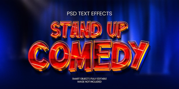 PSD steh auf comedy-text-effekt