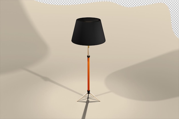 PSD stehlampe mit transparentem hintergrund und winkelansicht von oben 3d-design im psd-format