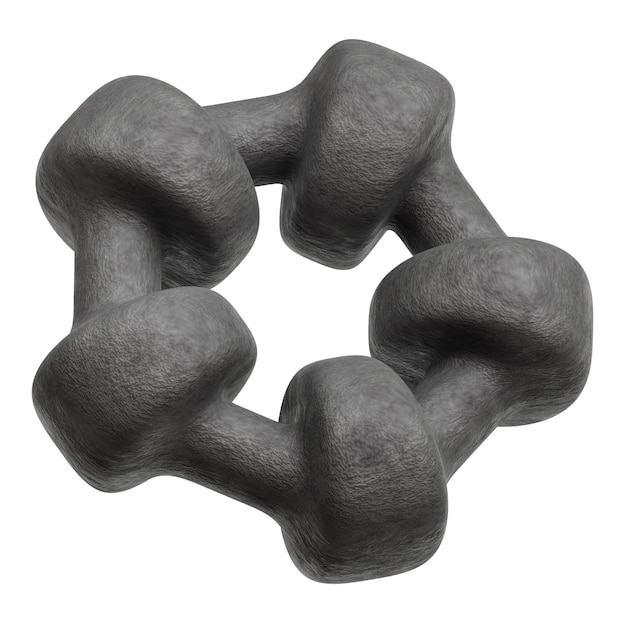 Stein abstrakte Form 3D-Symbol isoliert auf dem weißen Hintergrund