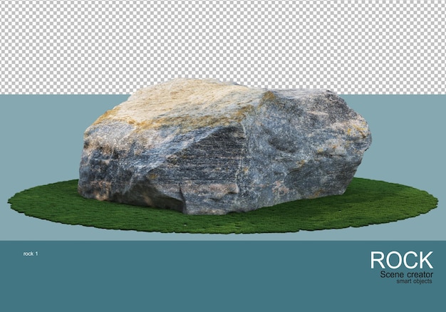 Steine in verschiedenen Größen auf dem Rasen