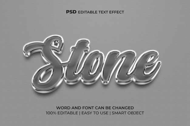 Steinsilber 3D-Texteffekt