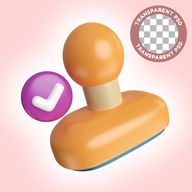 Stempel 3d-illustrationssymbol