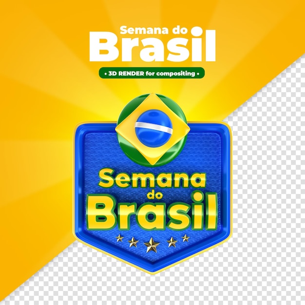 Stempel der brasilianischen Woche 3D-Rendering für die Zusammensetzung von Marketingkampagnen