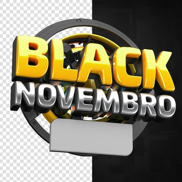 PSD stempel jumat hitam 3d hitam november
