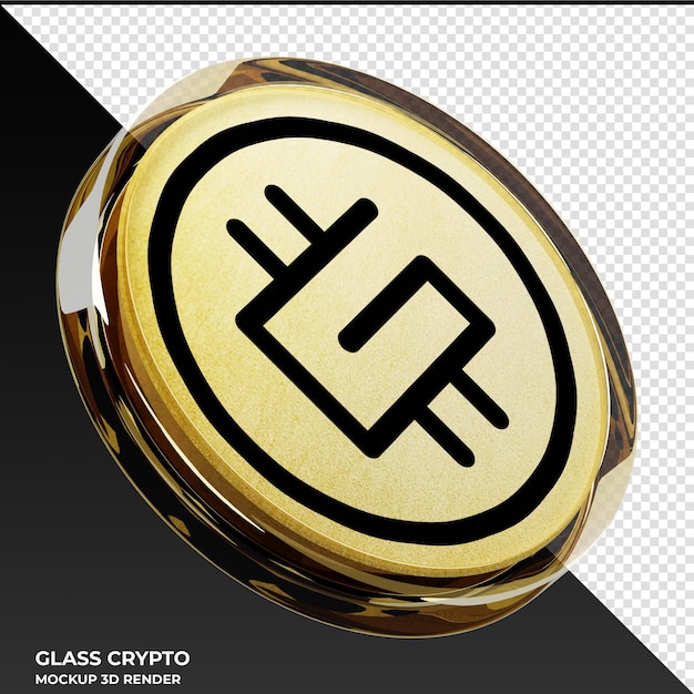 PSD stepn gmt glass crypto coin ilustración 3d