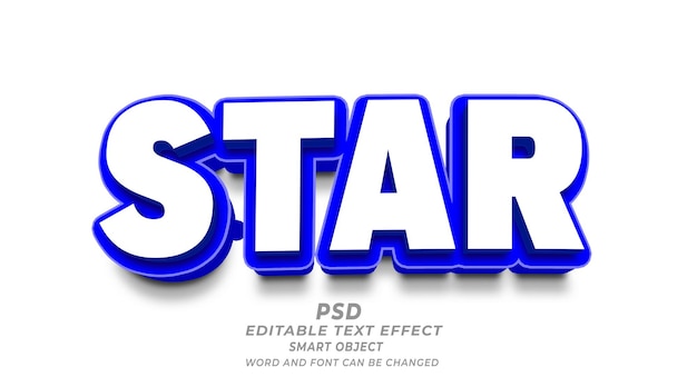 Stern 3D bearbeitbarer Texteffekt Photoshop PSD-Stil