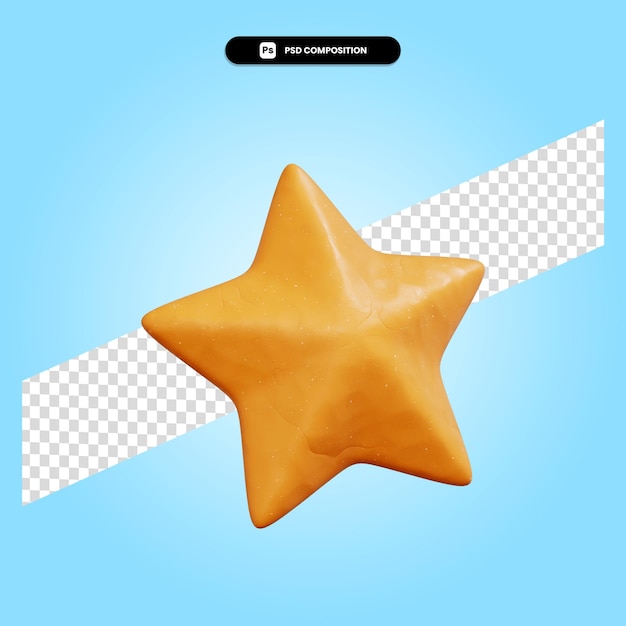 Stern 3D-Render-Illustration isoliert