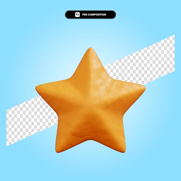 Stern 3D-Render-Illustration isoliert
