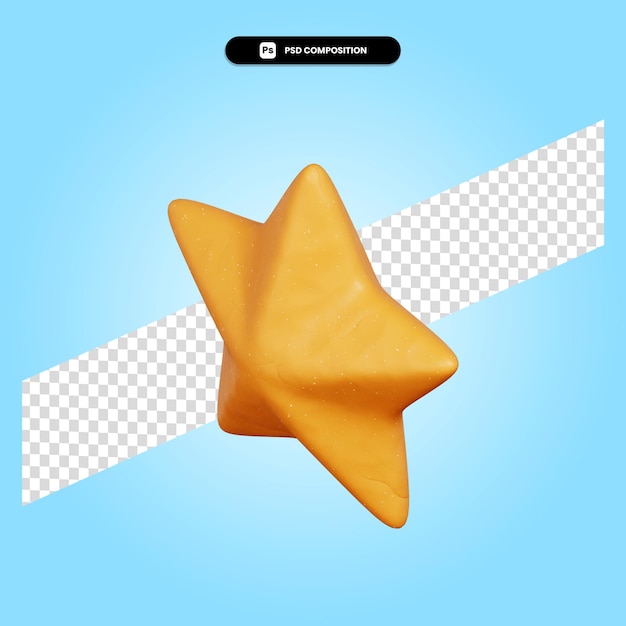 Stern 3D-Render-Illustration isoliert
