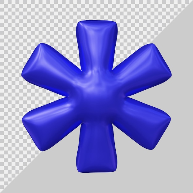 Sternchen-Symbol in 3D-Rendering