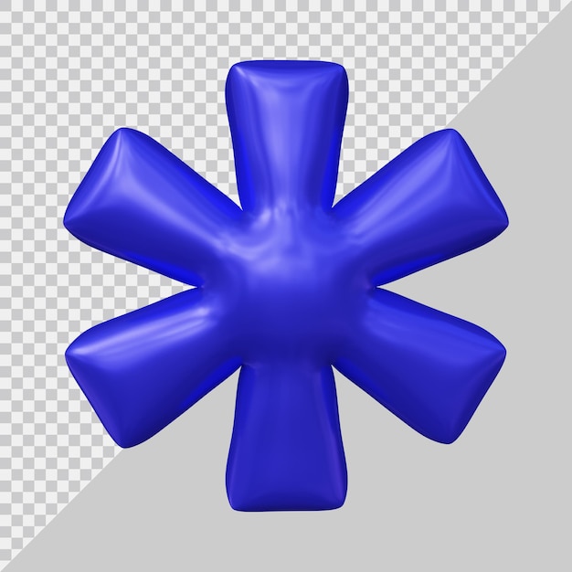 Sternchen-symbol in 3d-rendering