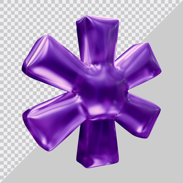 Sternchen-Symbol in 3D-Rendering
