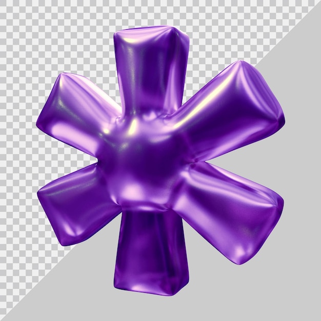Sternchen-Symbol in 3D-Rendering