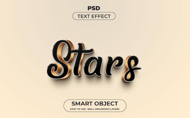 Sterne 3d bearbeitbarer Texteffektstil
