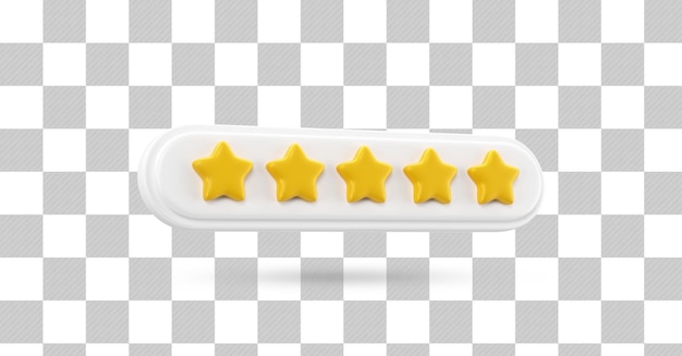 Sterne-Rating-Box 3D-Render isoliert
