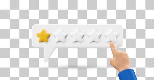 Sterne-Rating-Box 3D-Render isoliert