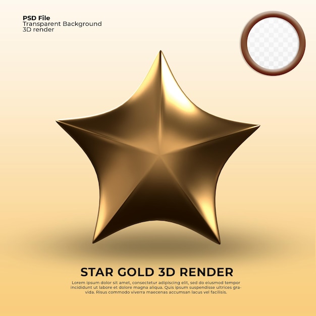 PSD sterngold 3d rendern