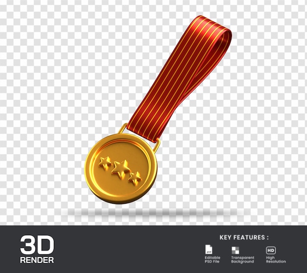 Sternmedaille 3d-renderillustration