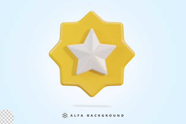 Sternsymbol im 3D-Stil isoliert auf transparentem Hintergrund, Vektorillustration auf 3D-goldenem Stern