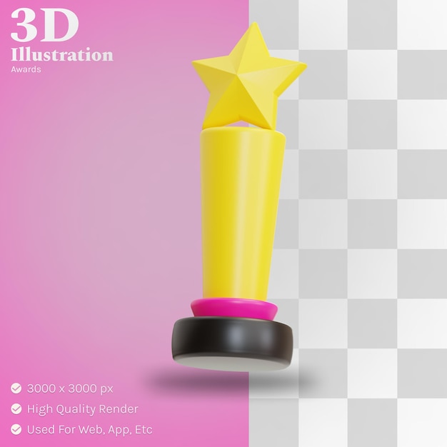 PSD sterntrophäenabbildung 3d