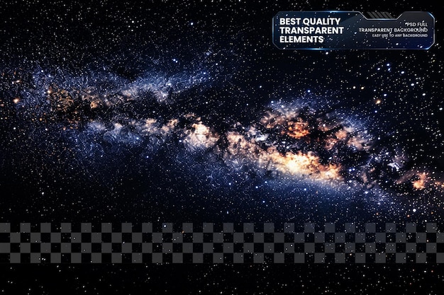 Sternuniversum-Hintergrund mit Sternstaub im tiefen Universum Milchstraße auf transparentem Hintergrund