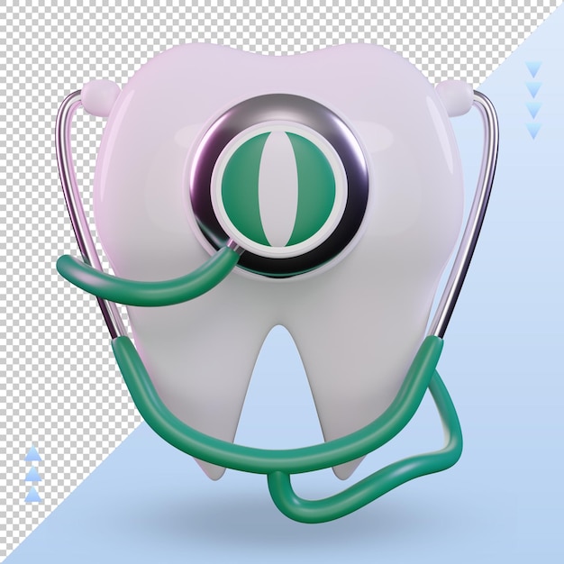 PSD stéthoscope dentiste 3d drapeau nigeria rendu vue de face