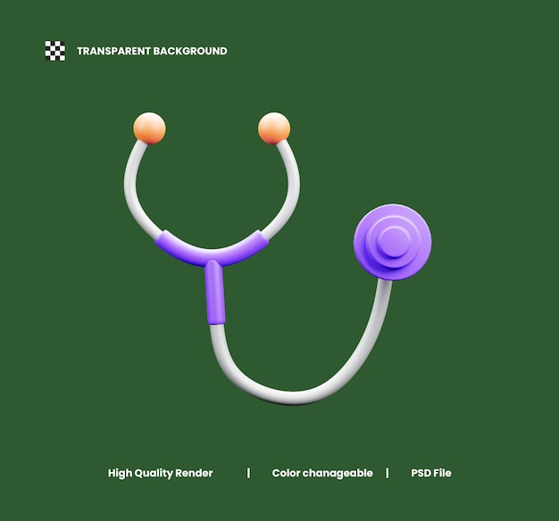 Stetoscopio 3d icona illustrazione o dottore Stetoscopio 3d icona