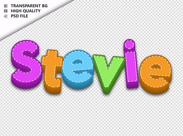 PSD stevie tipografia texto colorido craft primavera psd transparente