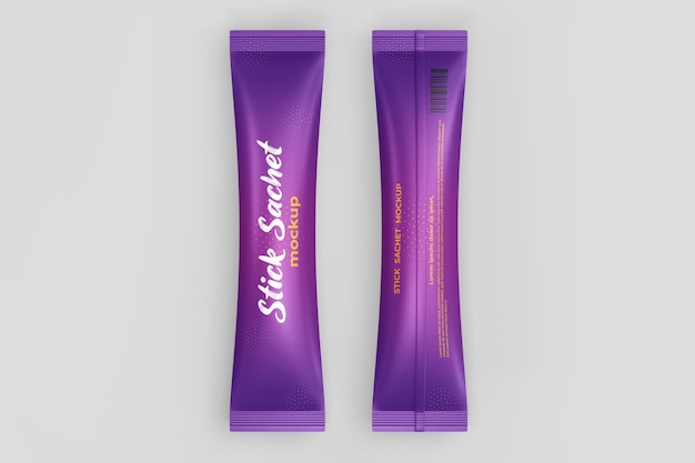 PSD stick sachet mockup