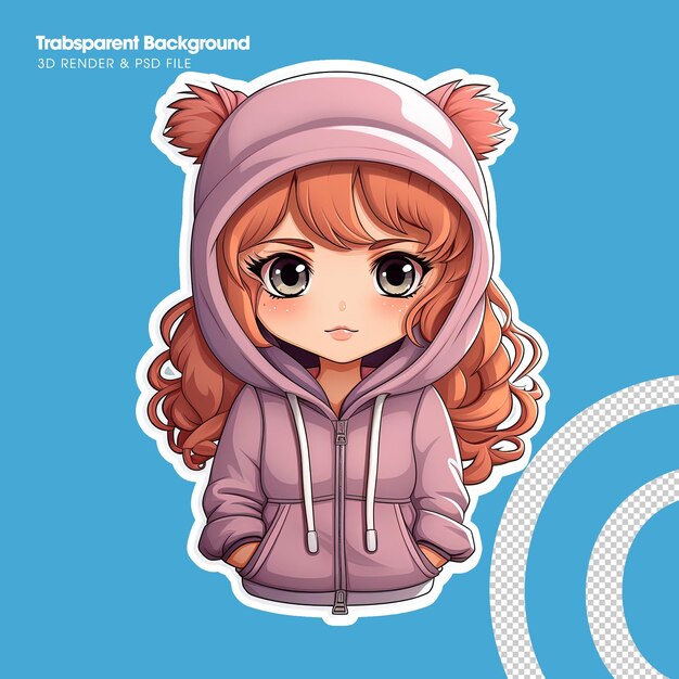 PSD sticker-anime-frauencharaktere