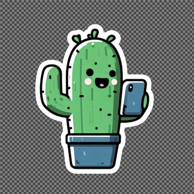 PSD sticker de l'aventure du cactus en png