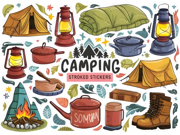 PSD sticker para el campamento