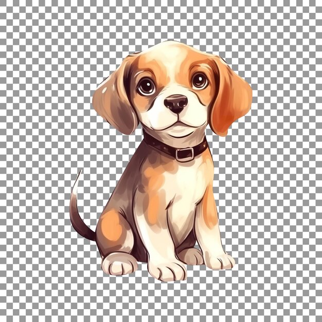 Sticker de cachorrinho de beagle bonito em fundo transparente