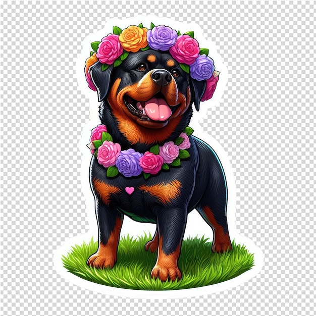 PSD sticker de cão com fundo transparente