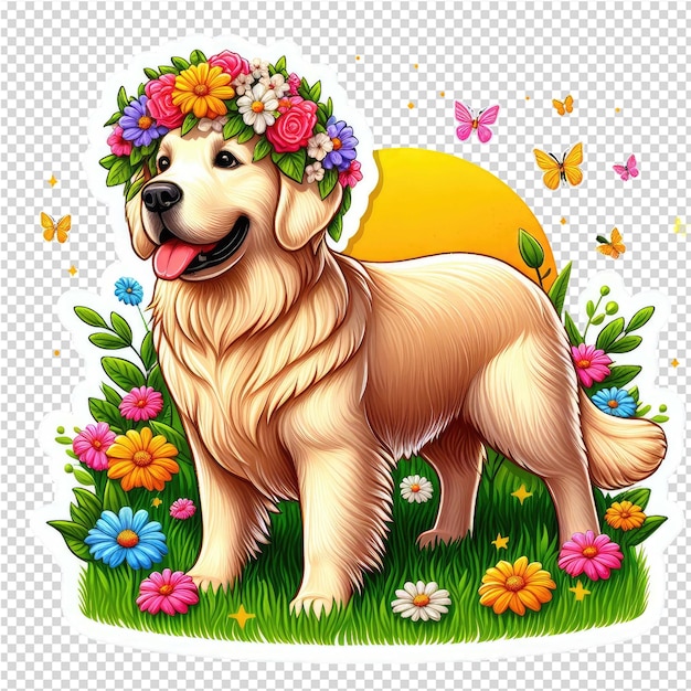 PSD sticker de cão com fundo transparente