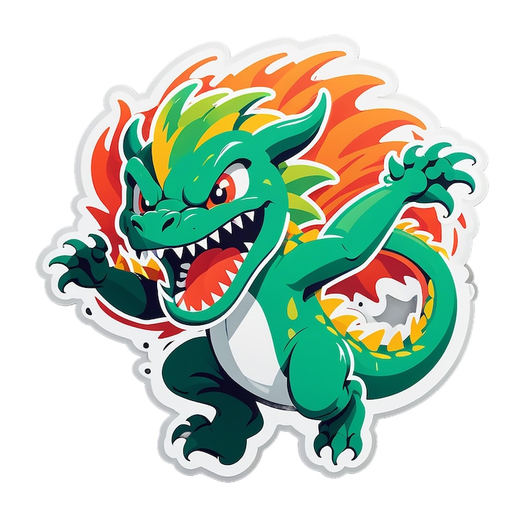 PSD sticker del drago che salta