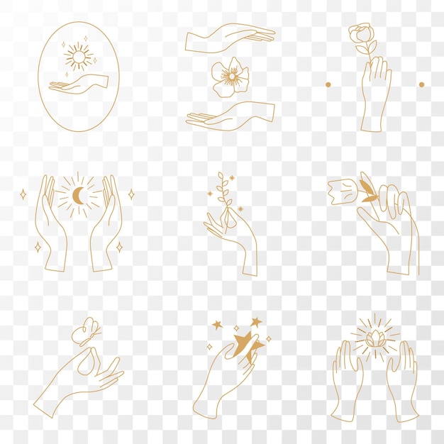 Sticker del logo png a mano elemento di collage minimo
