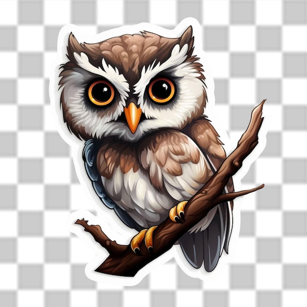 Sticker de hibou 3d clipart sublimation png