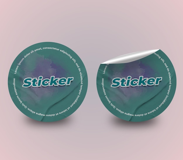 Sticker Mockup Design PSD Template Realistic Round Tag Editable Label Mockup Set (Conjunto de maquetes de etiquetas editáveis)