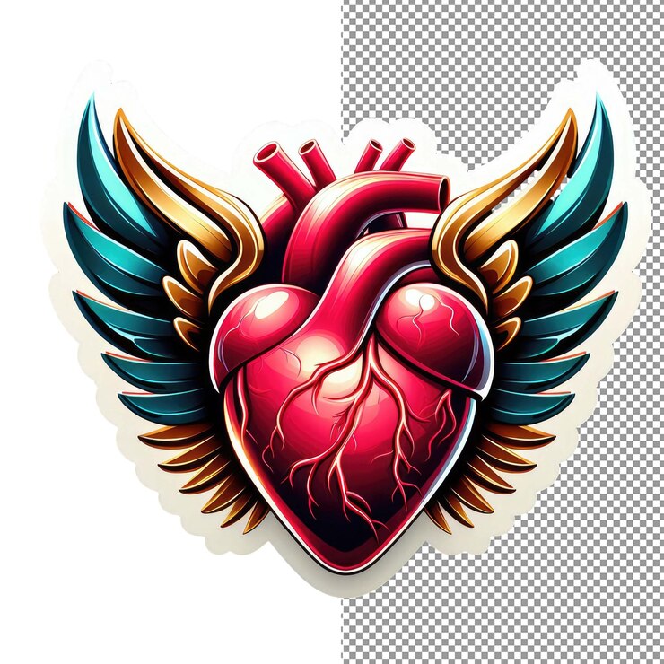 PSD sticker of love símbolo de amor aislado en un fondo png