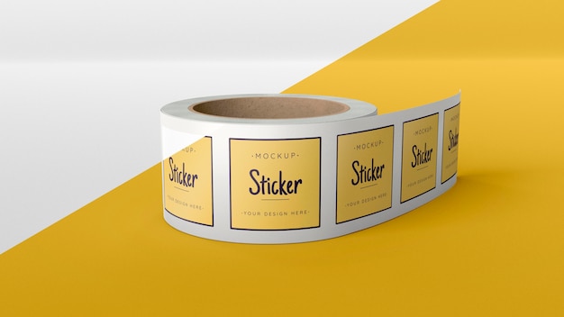 PSD sticker roll mock up