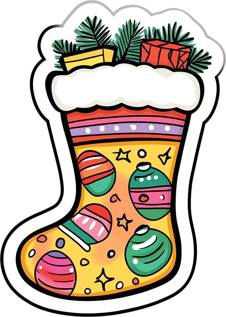 PSD stickercajas de navidad con diseño colorido fondo transparentepngclipartconcepto de navidad