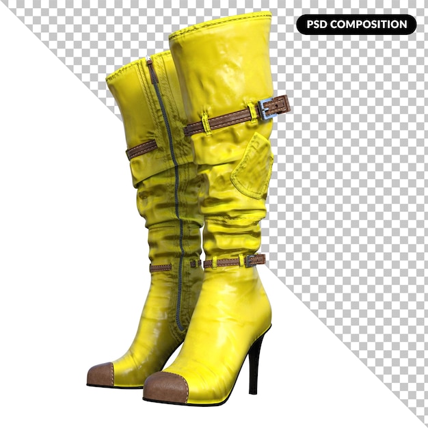 PSD stiefel weiblich isoliert 3d